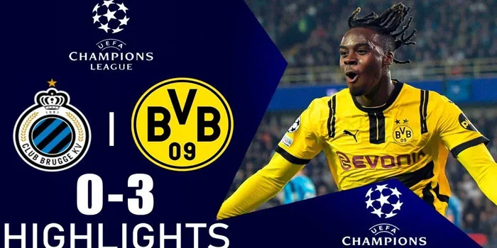 UEFA Champions League - Borussia Dortmund Berhasil Merebut Kemenangan Dari Club Brugge Skor Telak 3-0